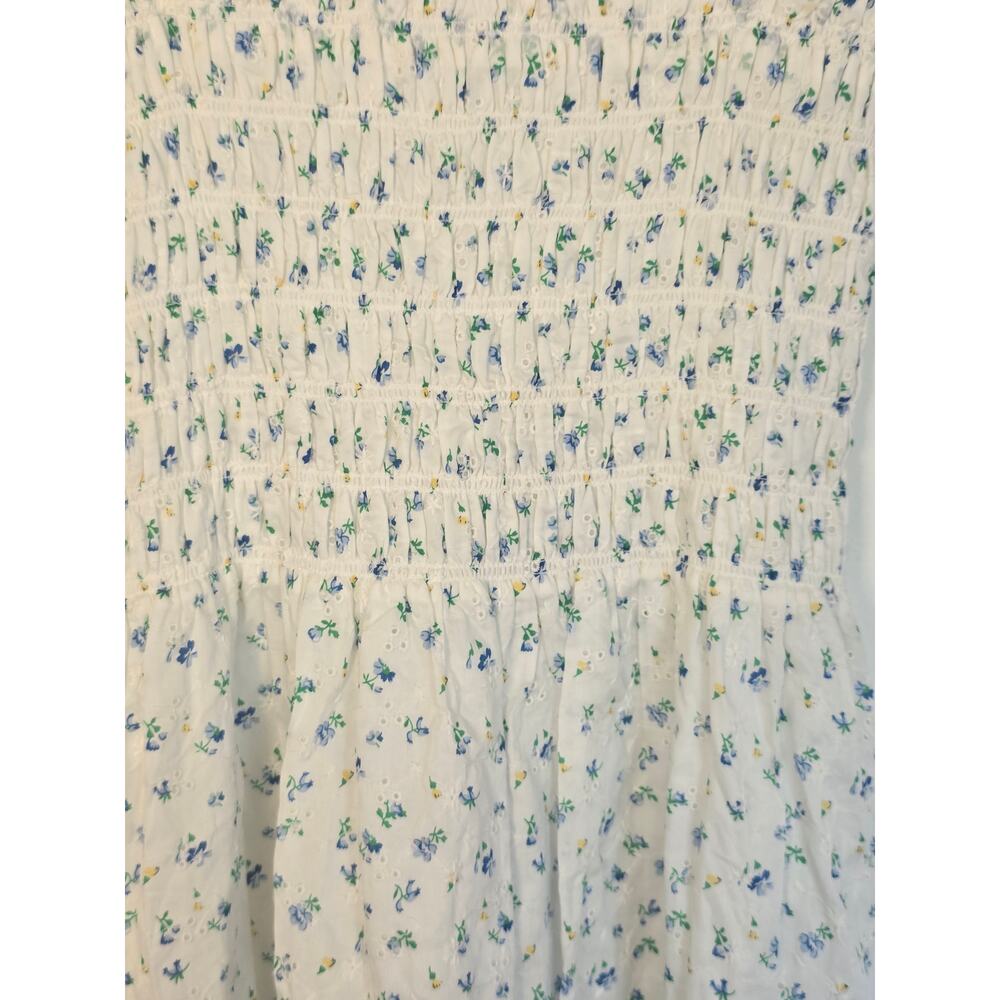 Rails Faith Bluebell Floral Eyelet Smocked Midi Dress NWT Size: L - Picture 6 of 7